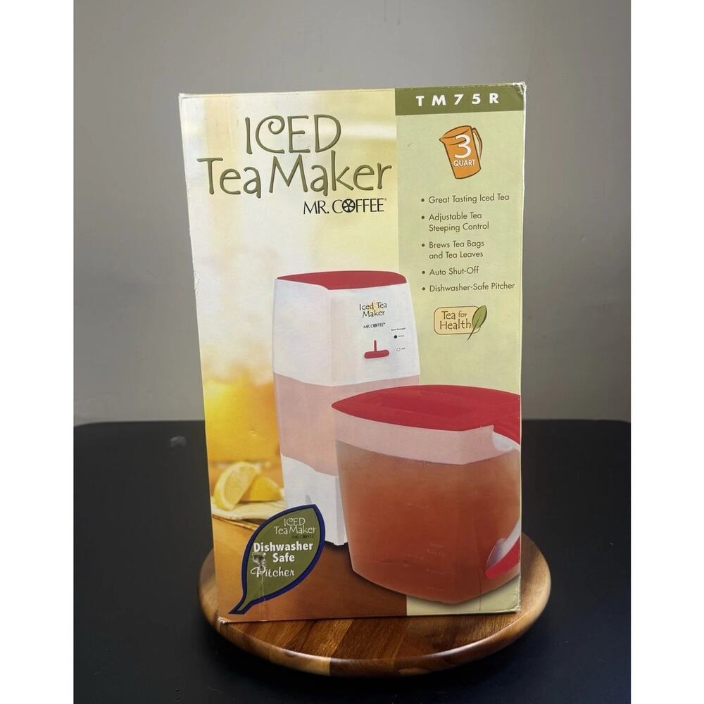 Mr. Coffee FRESH TEA Fast Brewing 3-Quart Iced Tea Maker Machine Red TM75R New